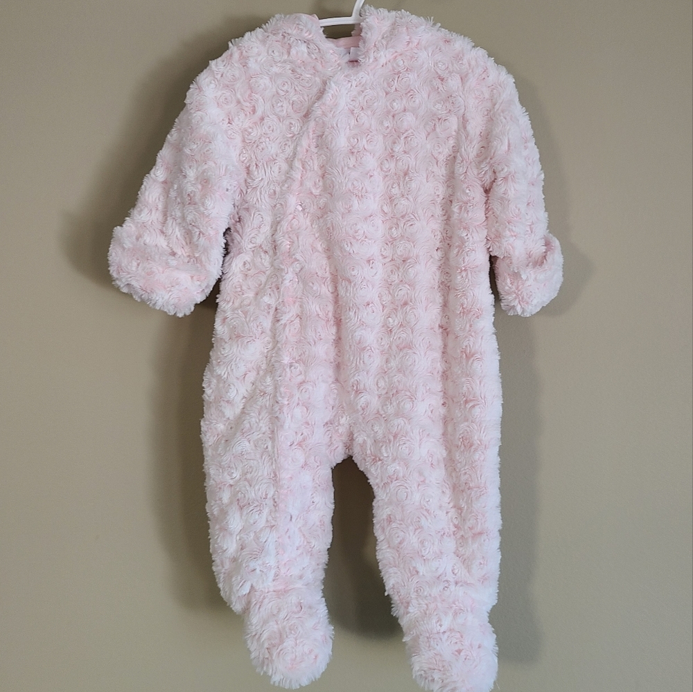 Very soft light pink hooded bunting/pram suit